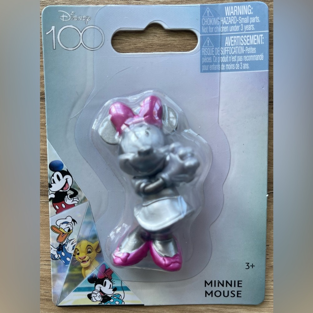 Disney 100 Anniversary Minnie Mouse Metallic Mini Figure Cake Topper 2.5” NIP